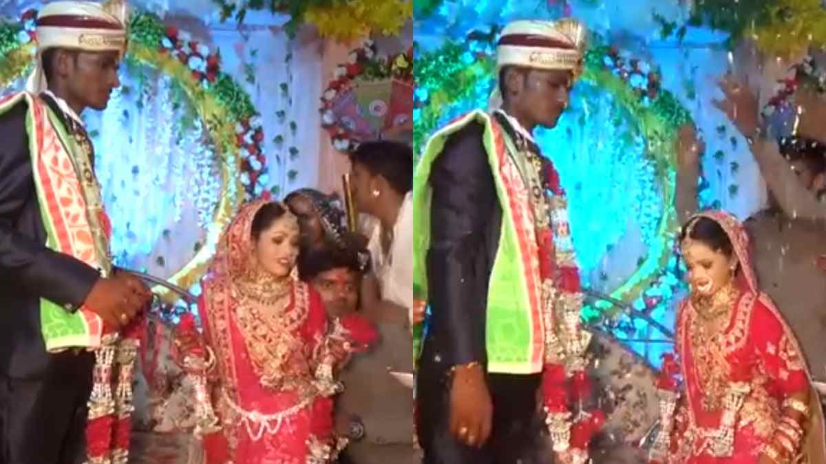 काले रंग का लंबा दूल्हा, आधे कद की गौरी दुल्हन, वरमाला का तोड़ निकाला, गजब 'हार.... डाला'