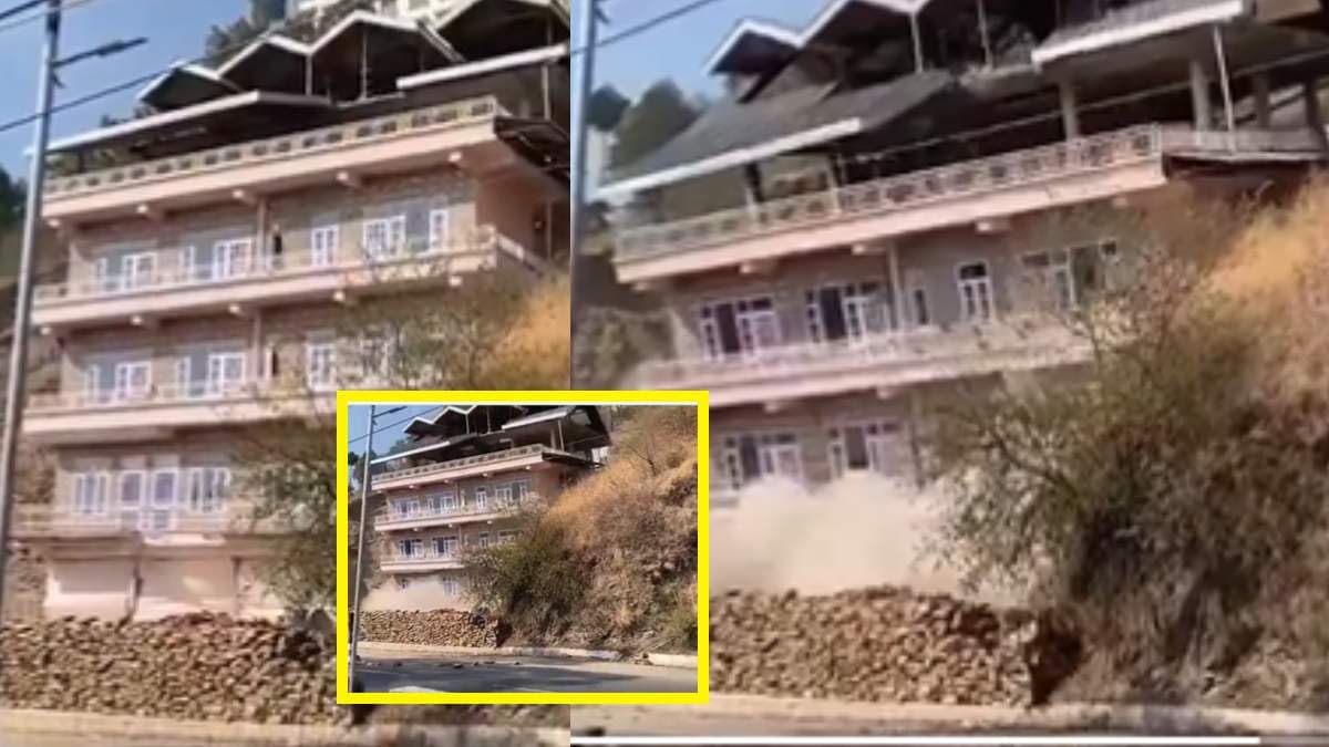 देखते ही देखते भरभराकर गिरी 5 मंजिला इमारत, वीडियो देख खुली रह गईं आंखें