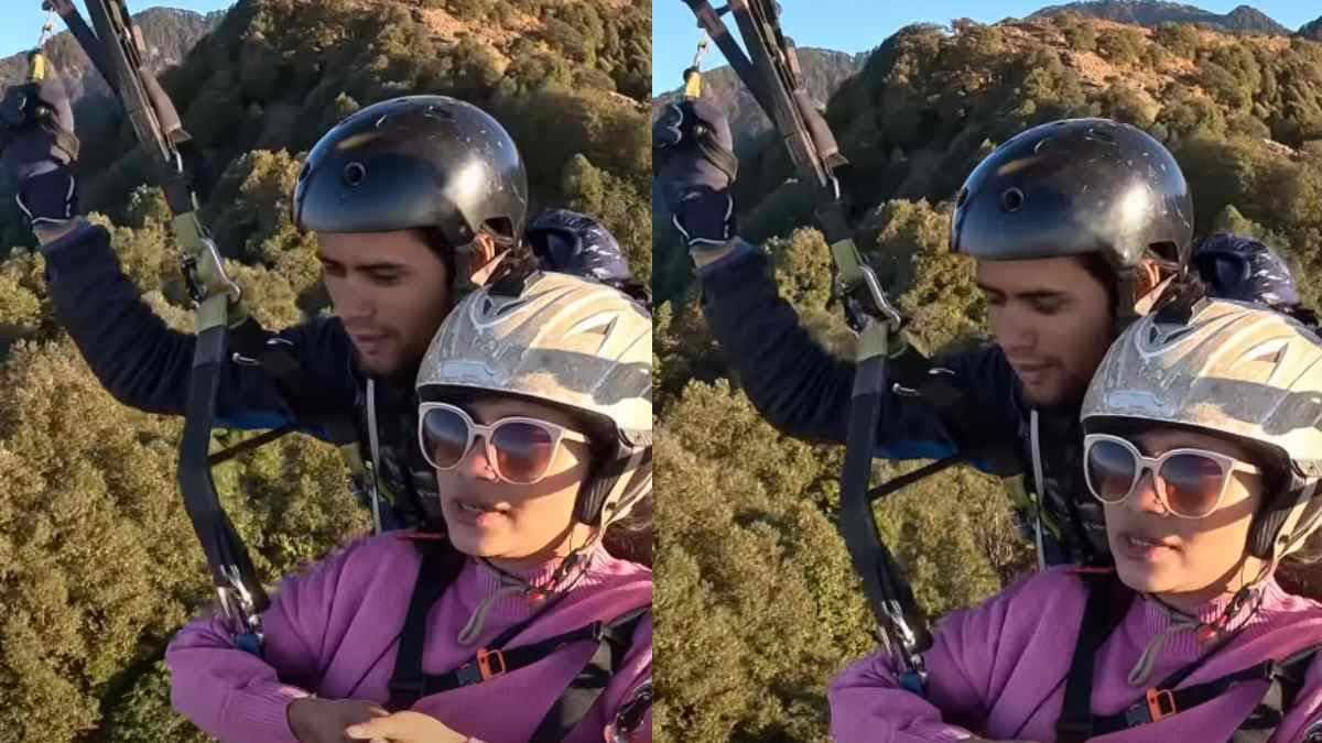 Funny Paragliding Viral Video : ऊंचाई पर पहुंचते ही बिगड़ी लड़की की हालत, 'श्री राम' को करने लगी याद
