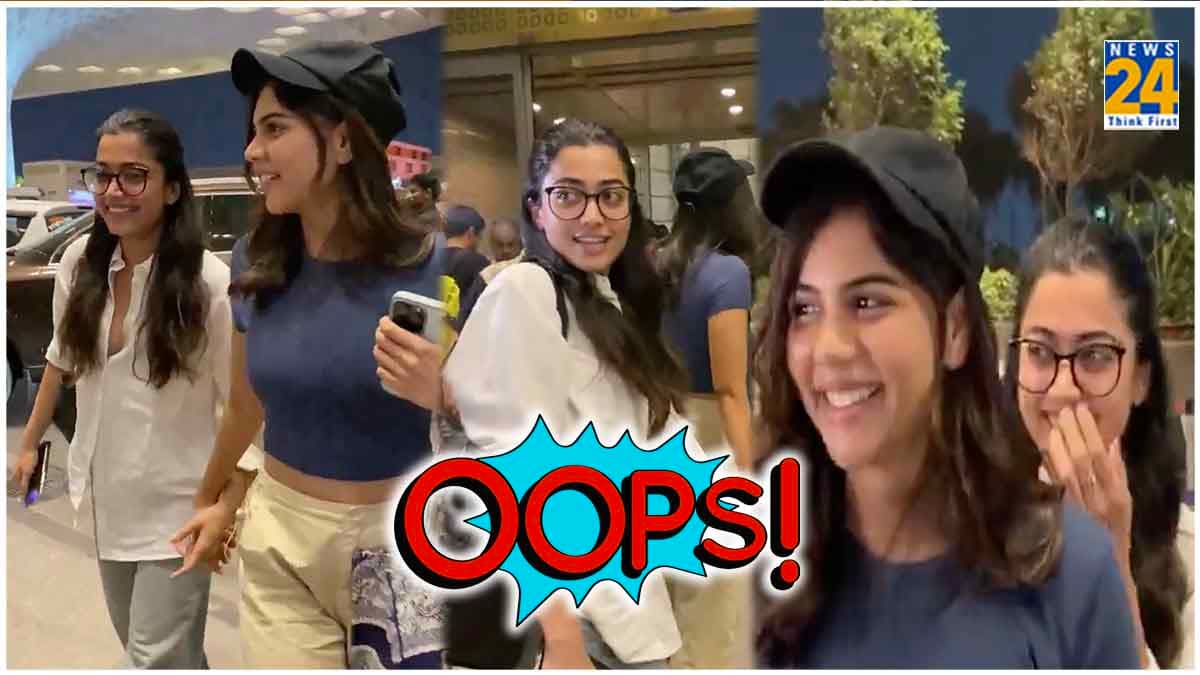 Rashmika Mandanna के साथ Mumbai Airport पर हुआ Oops मोमेंट, शर्ट ने दिया धोखा