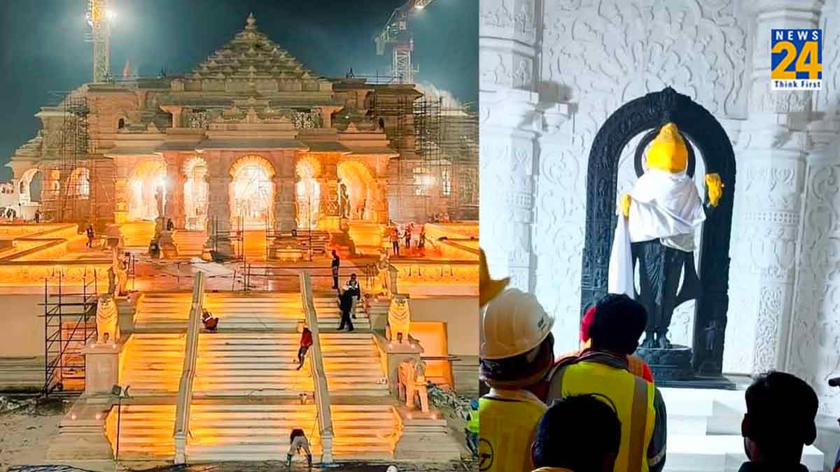 Ram Mandir के गर्भगृह से रामलला की पहली झलक आई सामने, देखकर भक्त भावुक