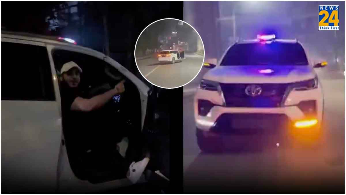 खतरनाक स्टंटबाजी देख कांप जाएंगे; लाल बत्ती, 100 की स्पीड, खुला दरवाजा और बल खाती SUV