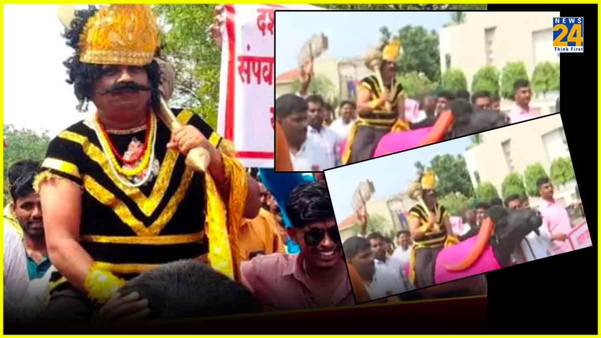 भैंस पर सवार होकर नामांकन करने पहुंचे 'यमराज', लोकसभा चुनाव में दिख रहे अजब-गजब रंग