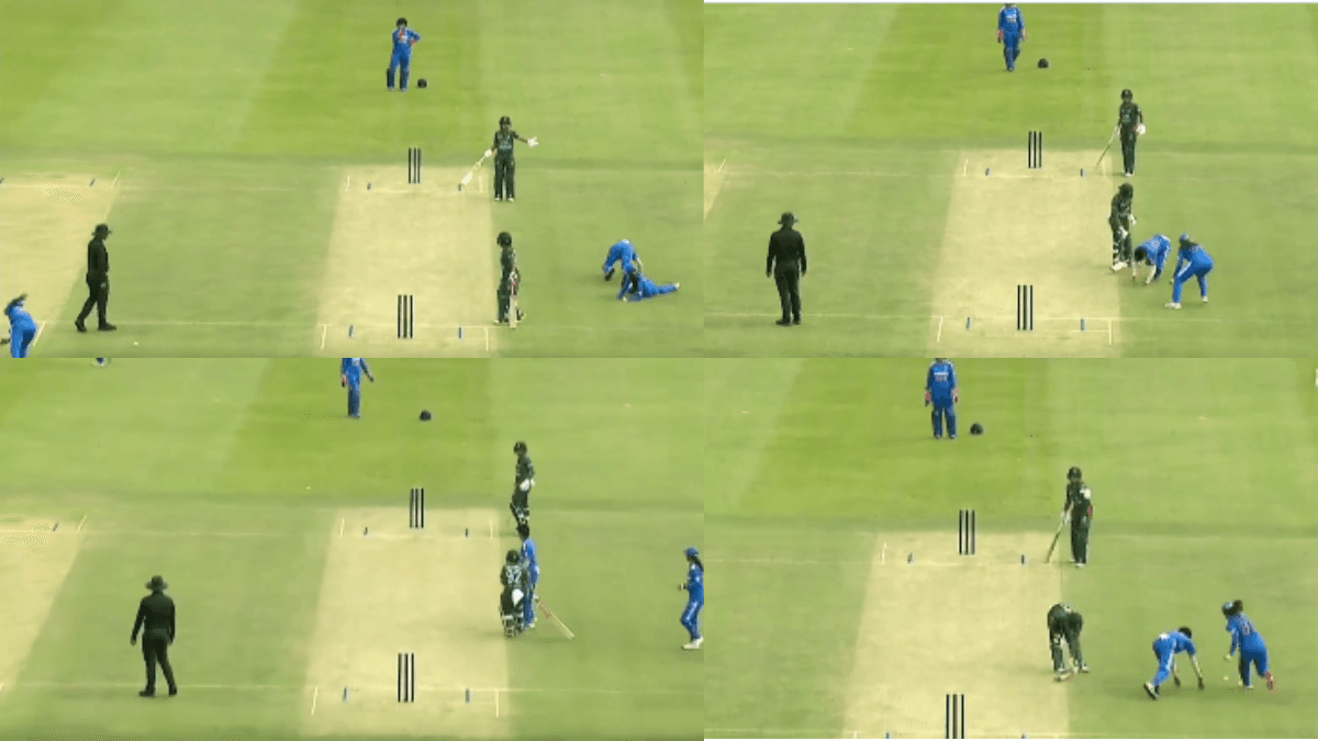 BAN vs IND: एक थ्रो पर 3 खिलाड़ी गिरी नीचे, Video देख फैंस ने लिए मजे