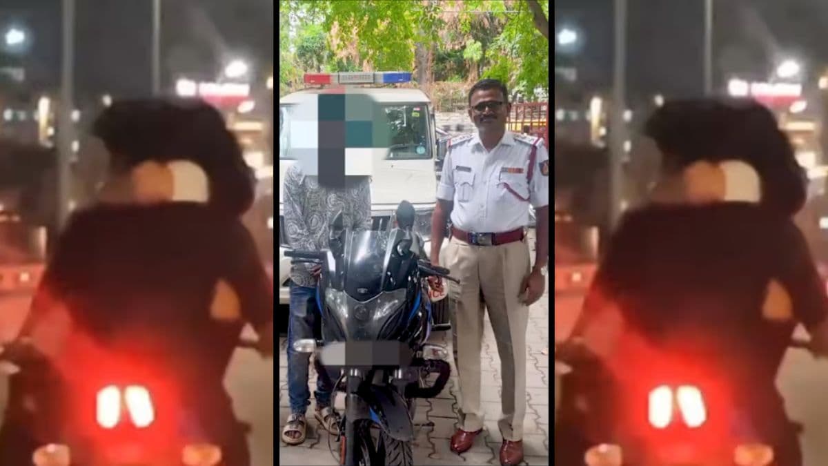 गर्लफ्रेंड को गोद में बैठा स्टाइल मार रहा था शख्स, बाइक समेत उठा ले गई पुलिस