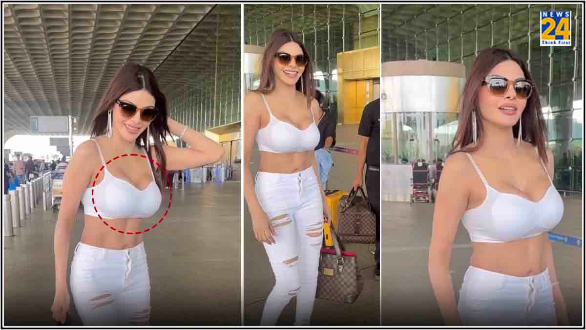 एयरपोर्ट पर सिर्फ ब्रा में दिखीं Sherlyn Chopra, ट्रोलर्स बोले-' गोवा जा रही हो कपड़े यहीं उतार दिए...'
