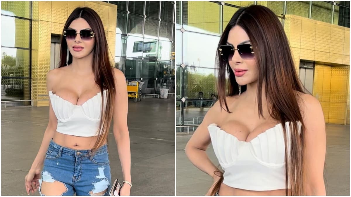 ऊटपटांग कपड़ों में एयरपोर्ट पहुंची Sherlyn Chopra, पैप्स से बोलीं- उतारो अपनी कमीज, यूजर ने लगाई लताड़