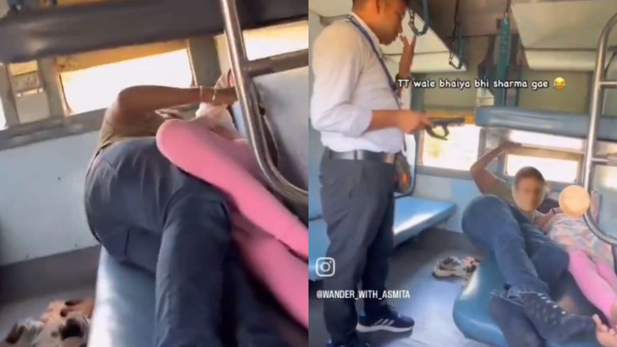ट्रेन की सीट पर आपत्तिजनक हालत में मिले कपल, TTE को देख भी करते रहे बेशर्मी; वीडियो वायरल