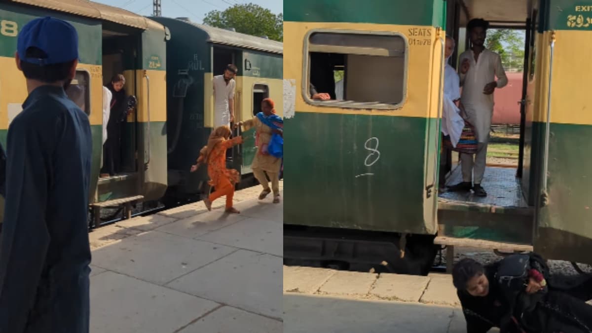 चलती ट्रेन से मां-बेटी के कूदने का वीडियो वायरल, यात्री बोले-शुक्र है बच गई जान