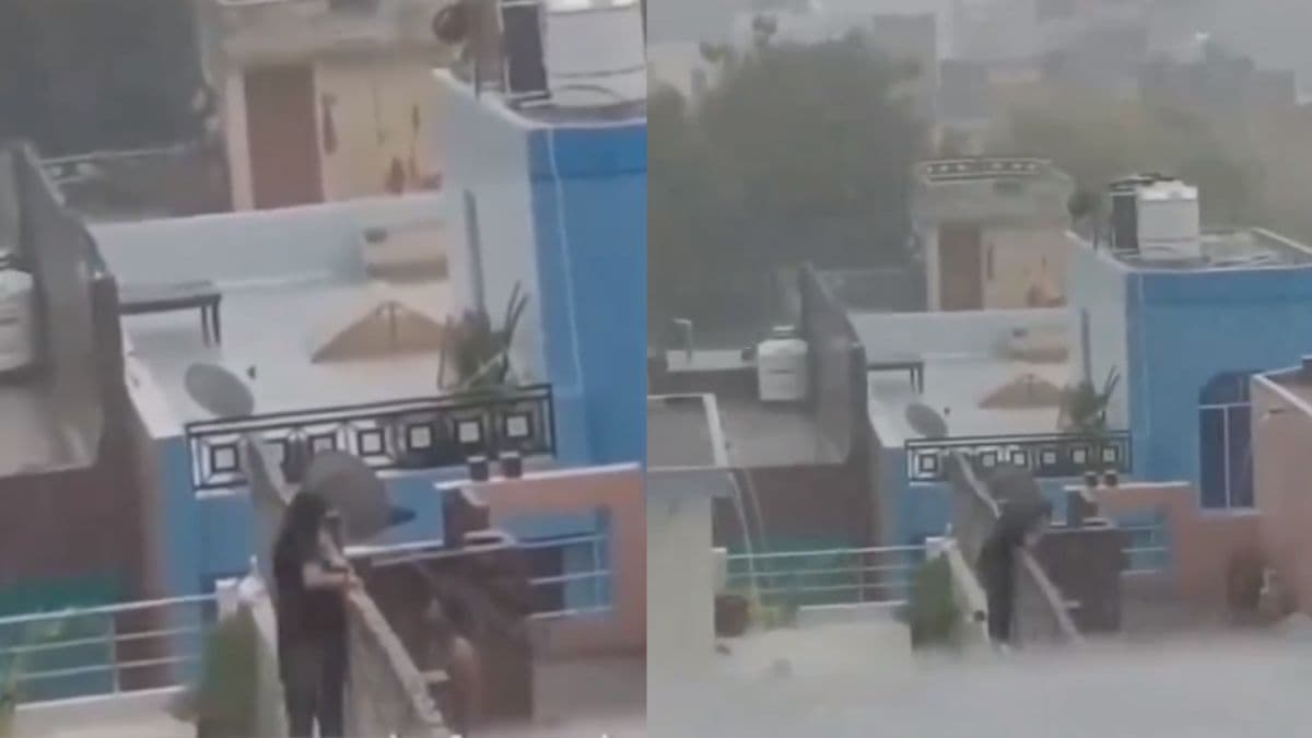 बारिश में पड़ोसन संग रोमांस का वीडियो वायरल, यूजर बोला-मानसून ने मौज कर दी