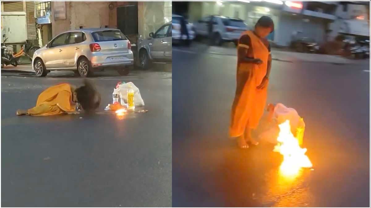 Jabalpur Viral Video : जबलपुर में सड़क पर महिला का तंत्र-मंत्र! वीडियो हुआ वायरल