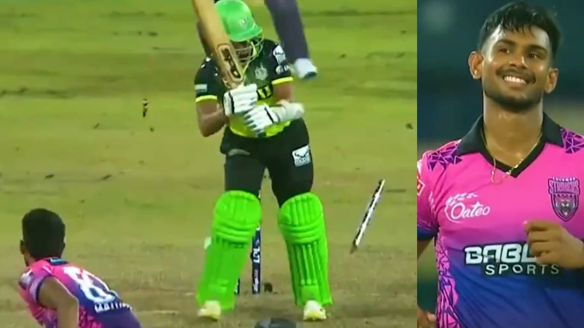 धोनी के चेले ने फेंकीं घातक यॉर्कर, हवा में उड़ गए स्टंप, देखें वीडियो