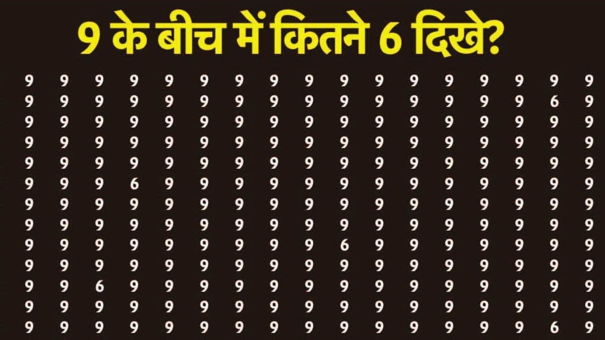 9 के बीच में छिपे हैं कितने 6? 10 सेकंड में सिर्फ जीनियस ही दे सकते हैं जवाब