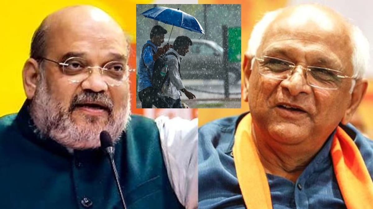 गुजरात के मुख्यमंत्री भूपेंद्र पटेल से गृह मंत्री अमित शाह ने की खास बात, भारी बारिश के अलर्ट को लेकर कही ये बात