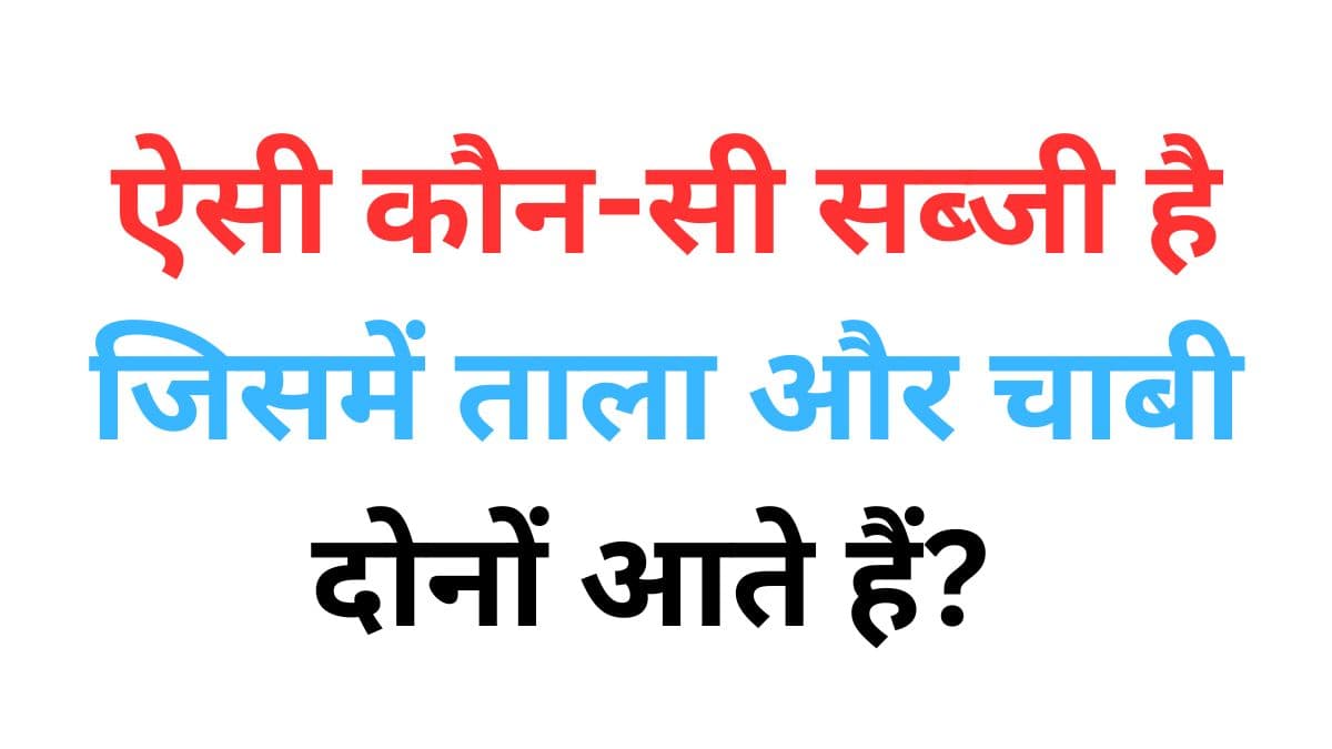 ऐसी कौन-सी सब्जी है जिसमें ताला और चाबी दोनों आते हैं? मजेदार सवालों के जवाब