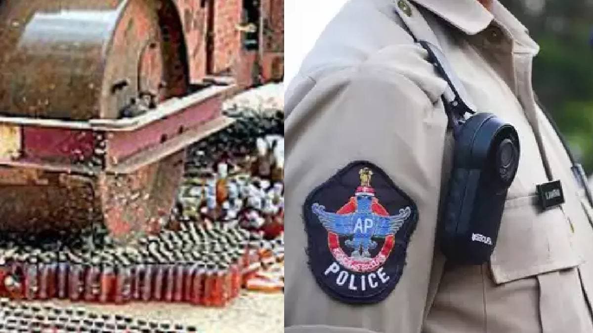 पुलिस देखती रही, 'बेवड़ों' ने लूट ली शराब; बुलडोजर चलने से पहले उठा ले गए बोतलें...वीडियो वायरल