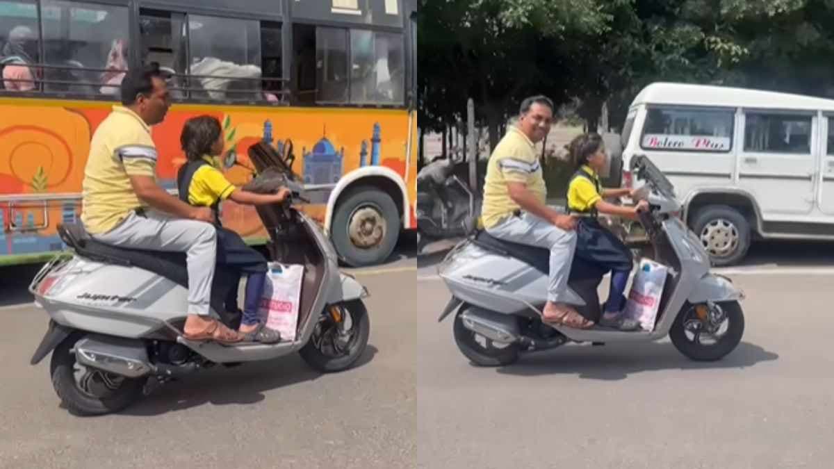 Video: बिना हेलमेट स्कूटर चलाने पर ट्रोल हुई बच्ची, यूजर्स ने पिता को बताया लापरवाह