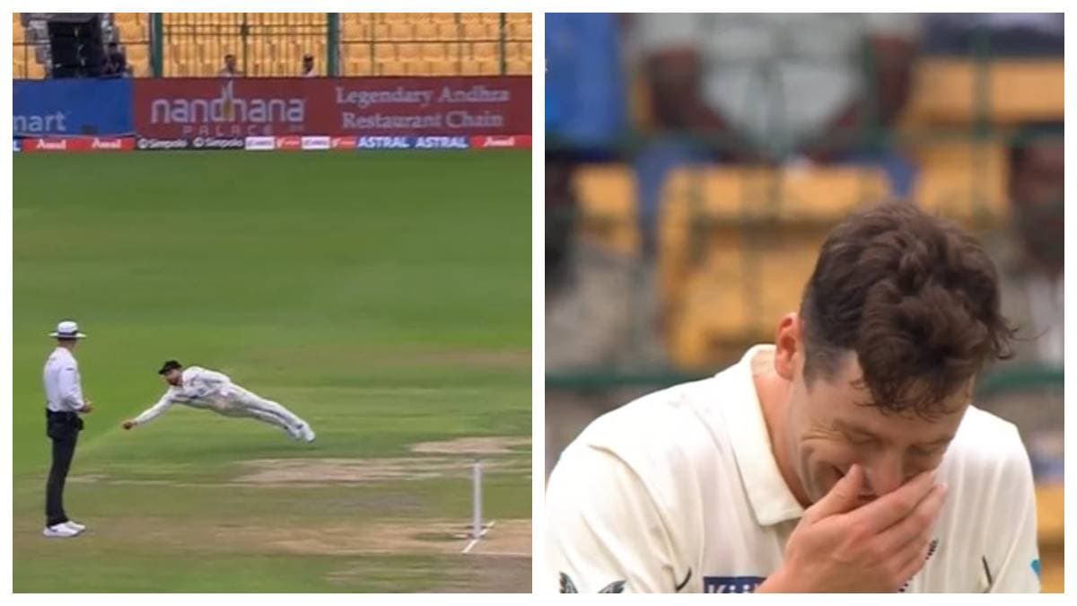IND vs NZ: डेवोन कॉनवे के कैच ने लूटी महफिल, अपनी हंसी नहीं रोक सके मैट हैनरी, देखें VIDEO