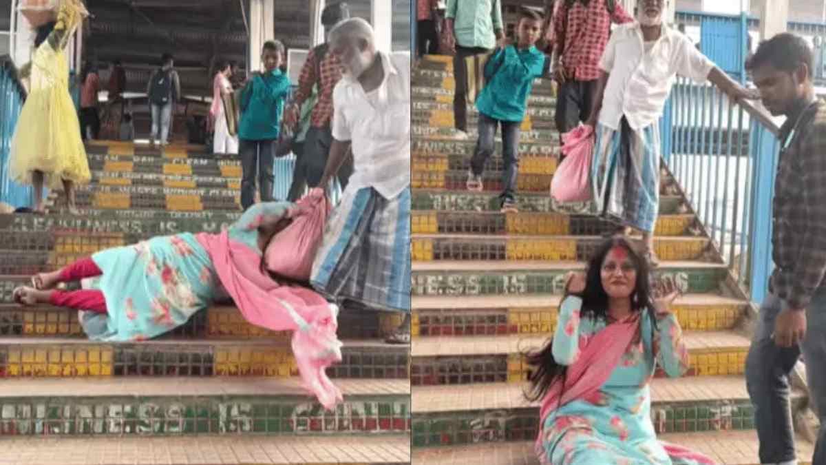 स्टेशन की सीढ़ियों से गिरती लड़की को बचाते बुजुर्ग का वीडियो वायरल, क्यों भड़क उठे लोग?