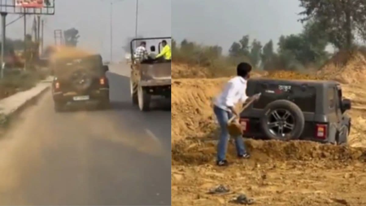 थार का टशन दिखाना पड़ गया भारी, लगा 25000 का फटका, देखें वीडियो