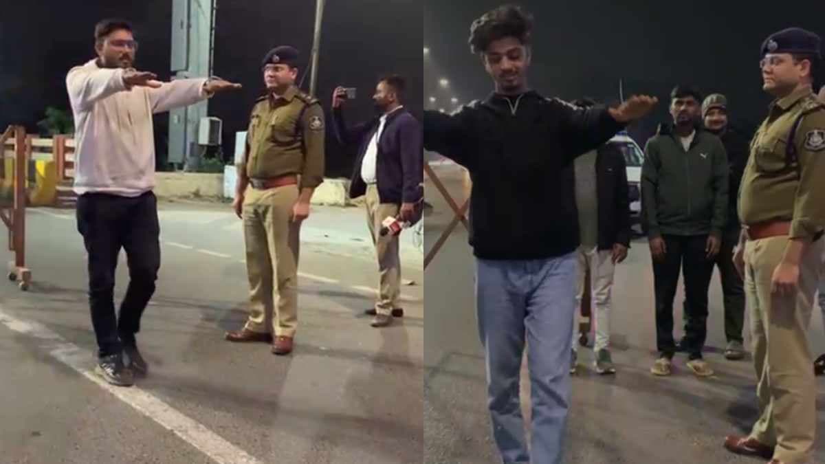 पियक्कड़ों का अनोखे ढंग का इम्तिहान, गुजरात पुलिस ने न्यू ईयर की रात ऐसे की चैकिंग