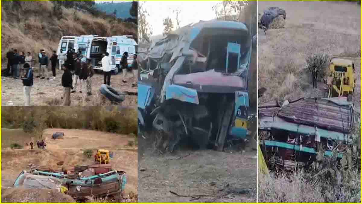 गुजरात में भीषण सड़क हादसा, 7 लोगों की मौत; 200 फीट गहरी खाई में गिरी 50 श्रद्धालुओं से भरी बस