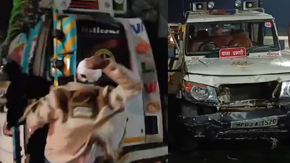 BJP प्रदेश अध्यक्ष के काफिले को टक्कर मार भागा ट्रक, बाल-बाल बचे वीडी शर्मा