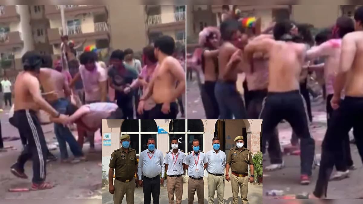 होली पर ग्रेटर नोएडा की सोसायटियां बनीं 'अखाड़ा' मारपीट के कई वीडियो वायरल