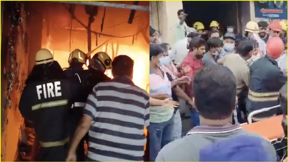 हैदराबाद गुलजार हाउस में आग के भयानक वीडियो आए सामने, हर तरफ मची चीख-पुकार