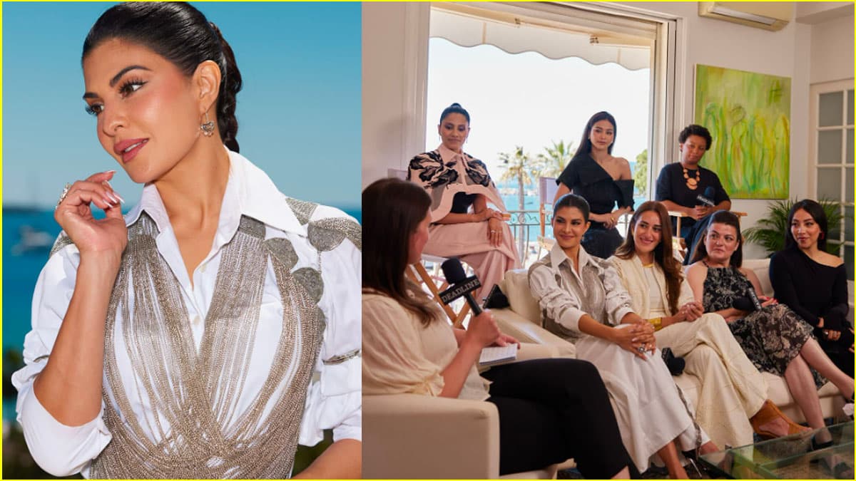 Cannes में विदेशी हसीनाओं के आगे फीकी पड़ीं Jacqueline Fernandez, तस्वीरों में दिखा सिंपल लुक