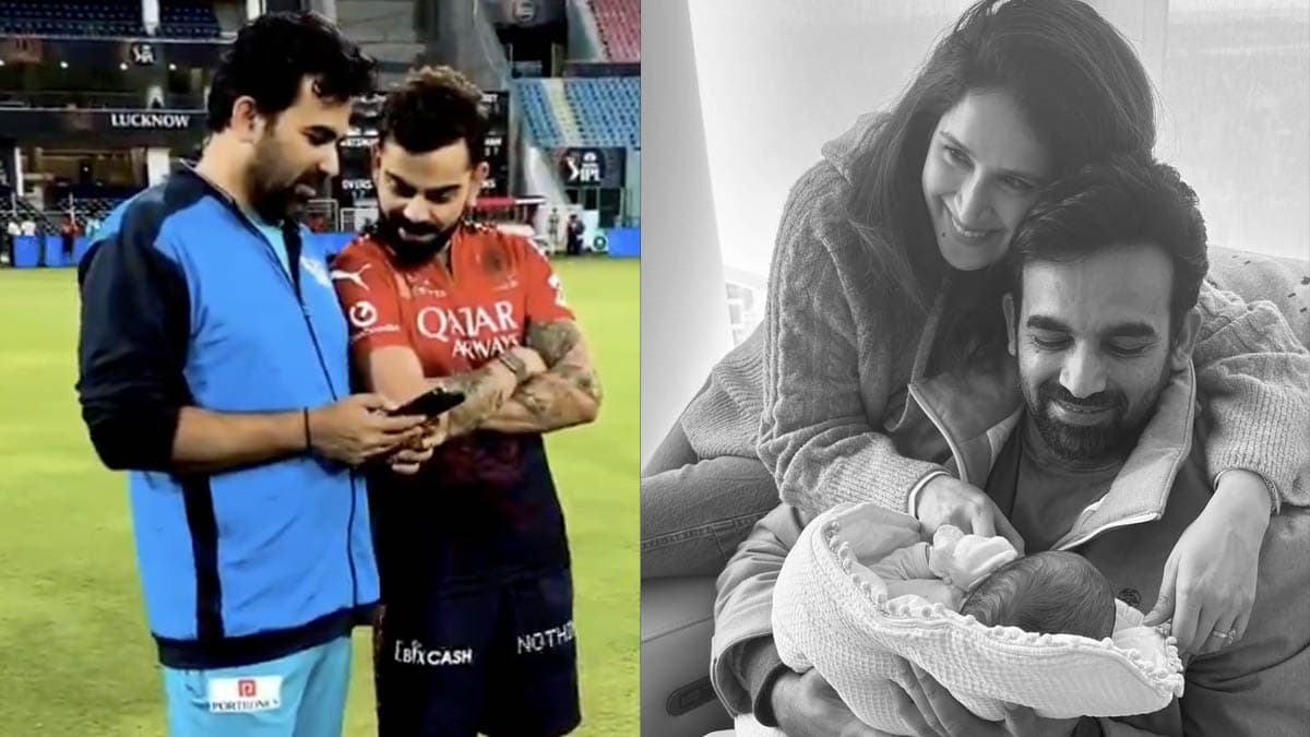 Sagarika-Zaheer के बेटे की तस्वीर देख क्या बोले Virat Kohli? बातचीत का वीडियो वायरल