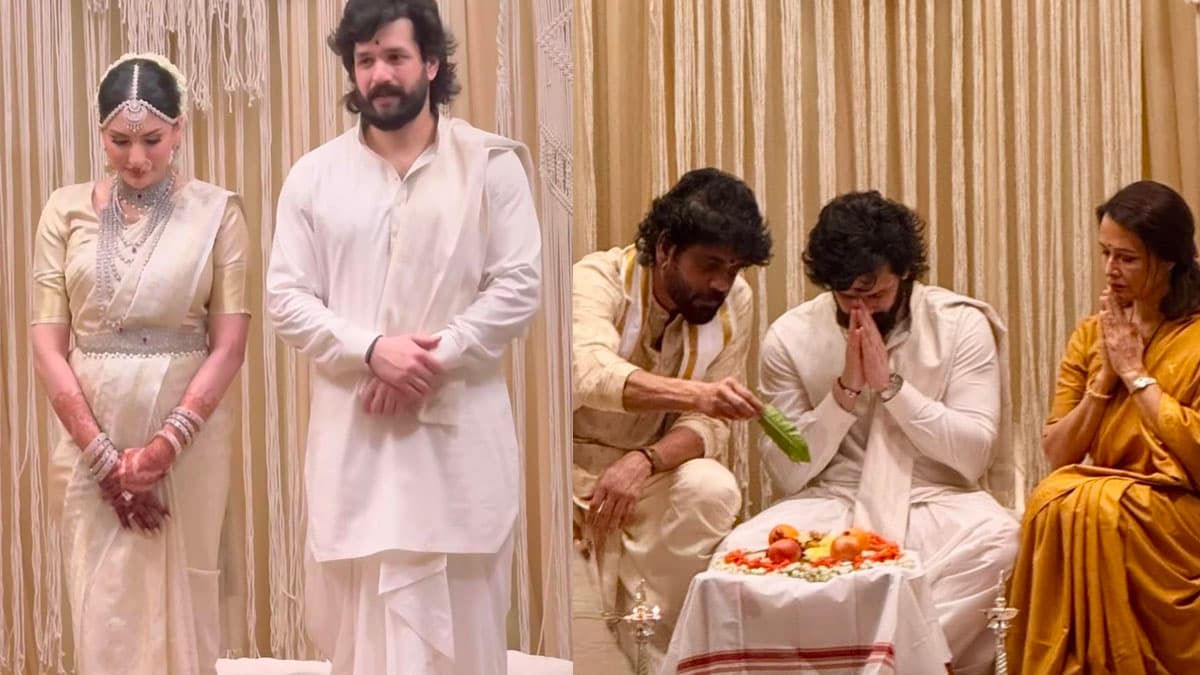 Nagarjuna के बेटे Akhil Akkineni ने Zainab Ravdjee से की शादी, दूल्हा-दुल्हन की पहली तस्वीर वायरल