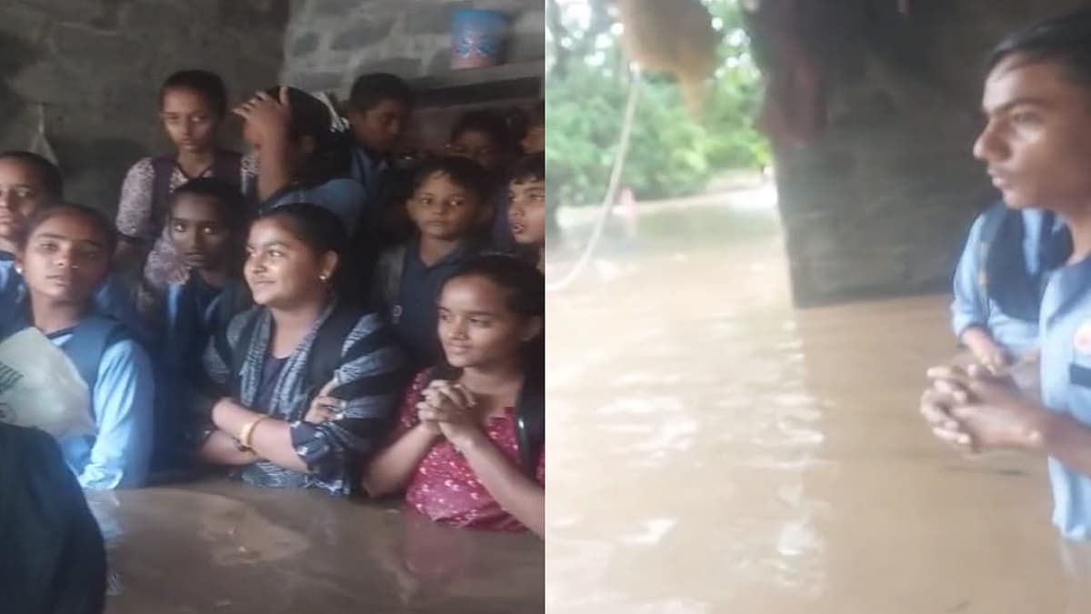 गुजरात में भारी बारिश के बीच फंसे स्कूली बच्चे, रेस्क्यू टीम ने बचाया, वीडियो वायरल