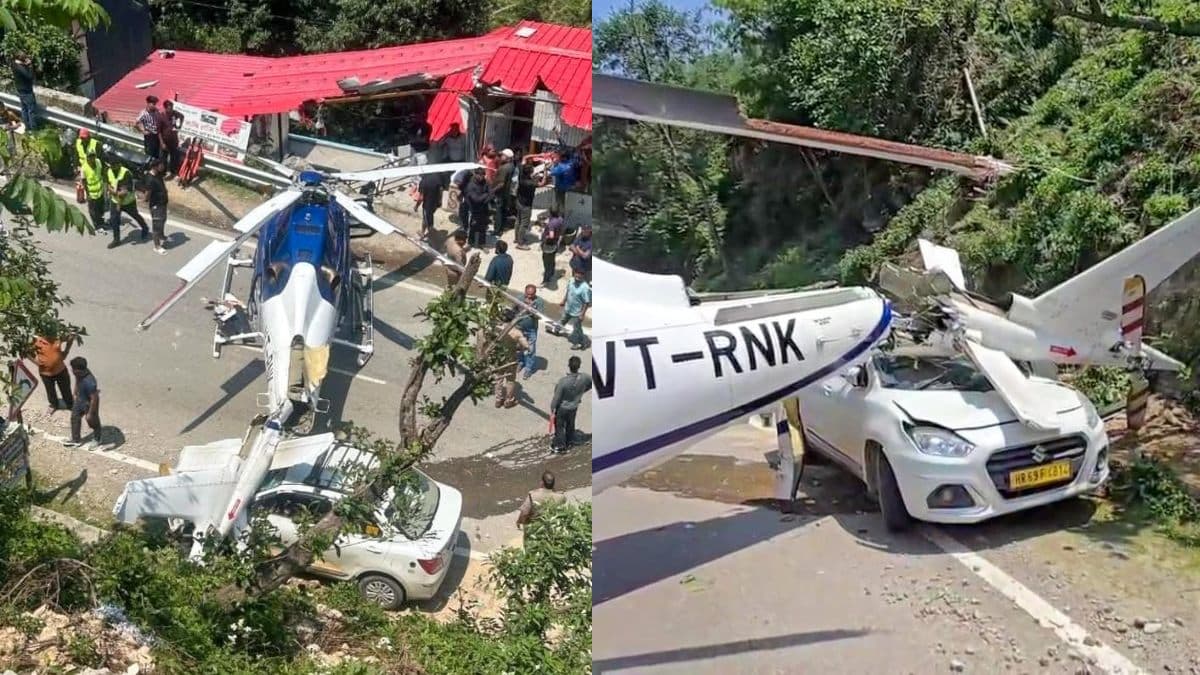 उत्तराखंड में हेलीकॉप्टर की इमरजेंसी लैंडिंग का नया वीडियो आया सामने, कार हुई चकनाचूर