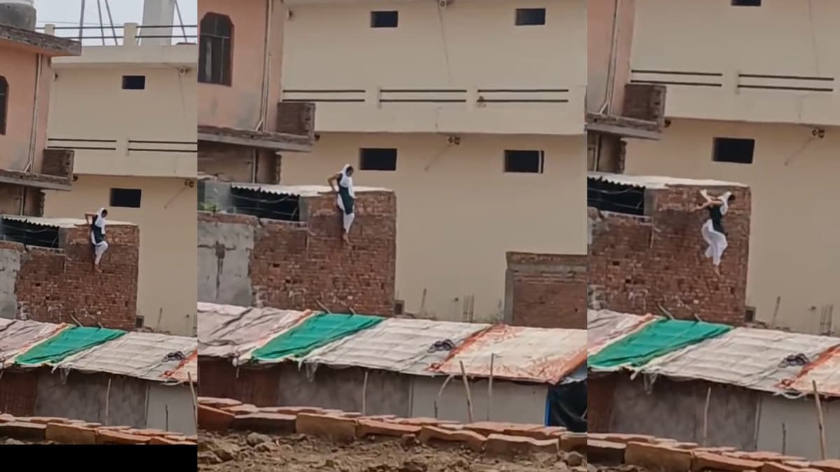 प्रेमी संग पकड़ी गई तो होटल से कूदने का वीडियो आया सामने, UP के बागपत की घटना
