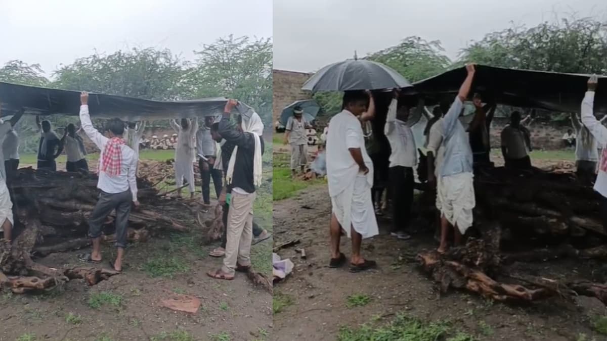 Rajasthan: बारिश में तिरपाल लगा किया अंतिम संस्कार, जिंदगी की जंग हारने के बाद सिस्टम से हारी महिला