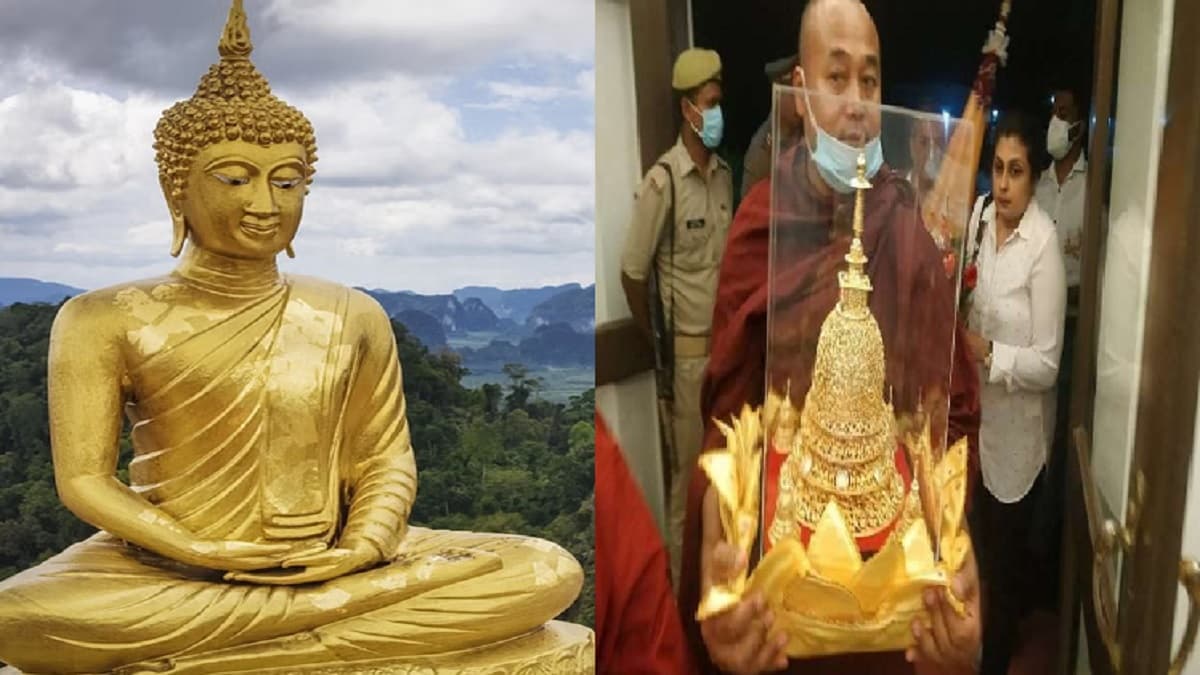 बुलेटप्रूफ कांच में सुरक्षित भगवान बुद्ध की अस्थियां, श्रद्धालुओं के लिए बना आकर्षण का केंद्र