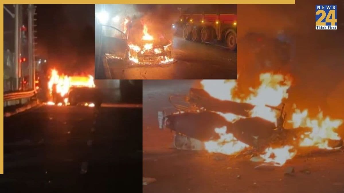 पटना में बवाल, गुस्साए लोगों ने VVIP काफिले पर किया हमला, गाड़ियों में लगाई आग