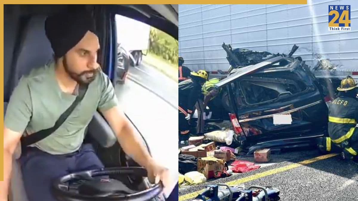 पंजाबी ड्राइवर की गलती से भयानक एक्सीडेंट का वीडियो वायरल, ट्रक में घुस गई कार, 3 की दर्दनाक मौत