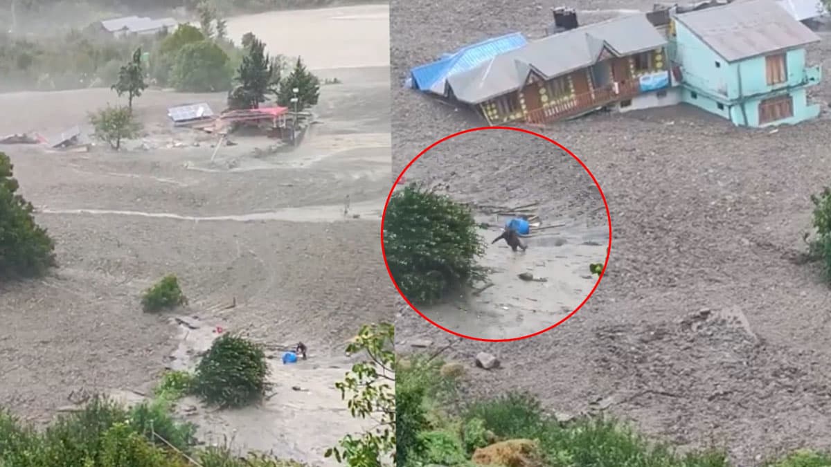 Uttarkashi Cloudburst: भयंकर आपदा में 'चमत्कार', जिंदा बचे शख्स का वीडियो आया सामने