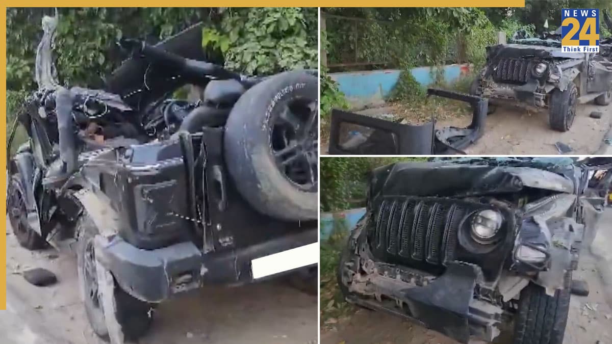 गुरुग्राम में तेज रफ्तार थार डिवाइडर से टकराई, 5 युवकों की दर्दनाक मौत