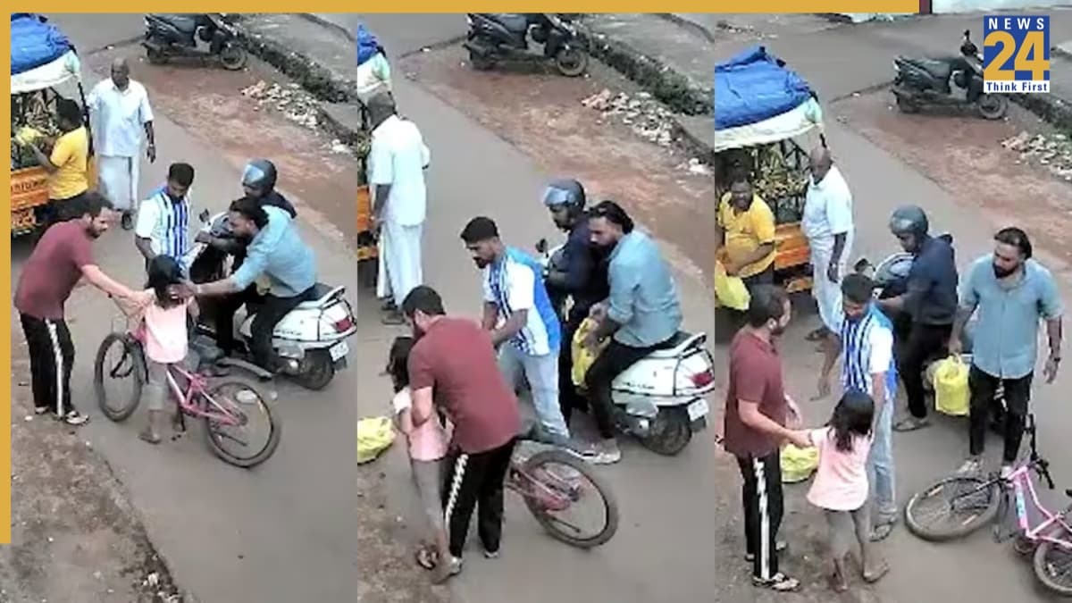 साइकिल चला रही बच्ची के गले में फंसा च्युइंग गम, युवकों ने ऐसे बचाई जान; वीडियो वायरल