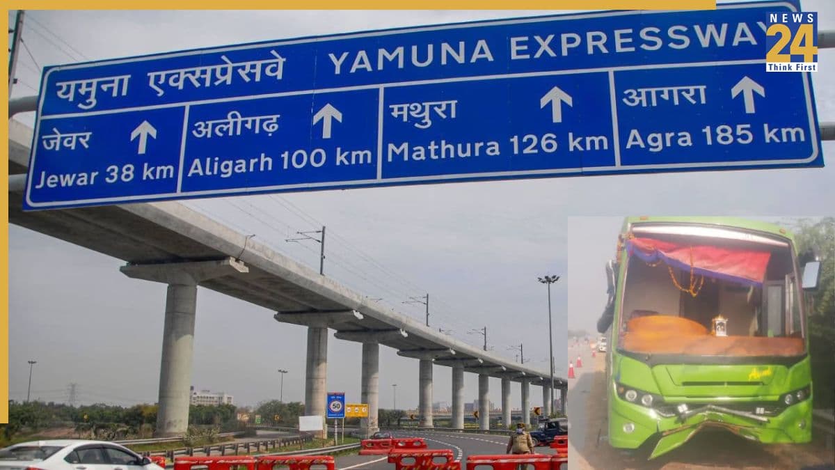 UP: यमुना एक्सप्रेस-वे पर बड़ा हादसा, यात्रियों से ओवरलोड डबल डेकर बस पलटी; 14 लोग घायल