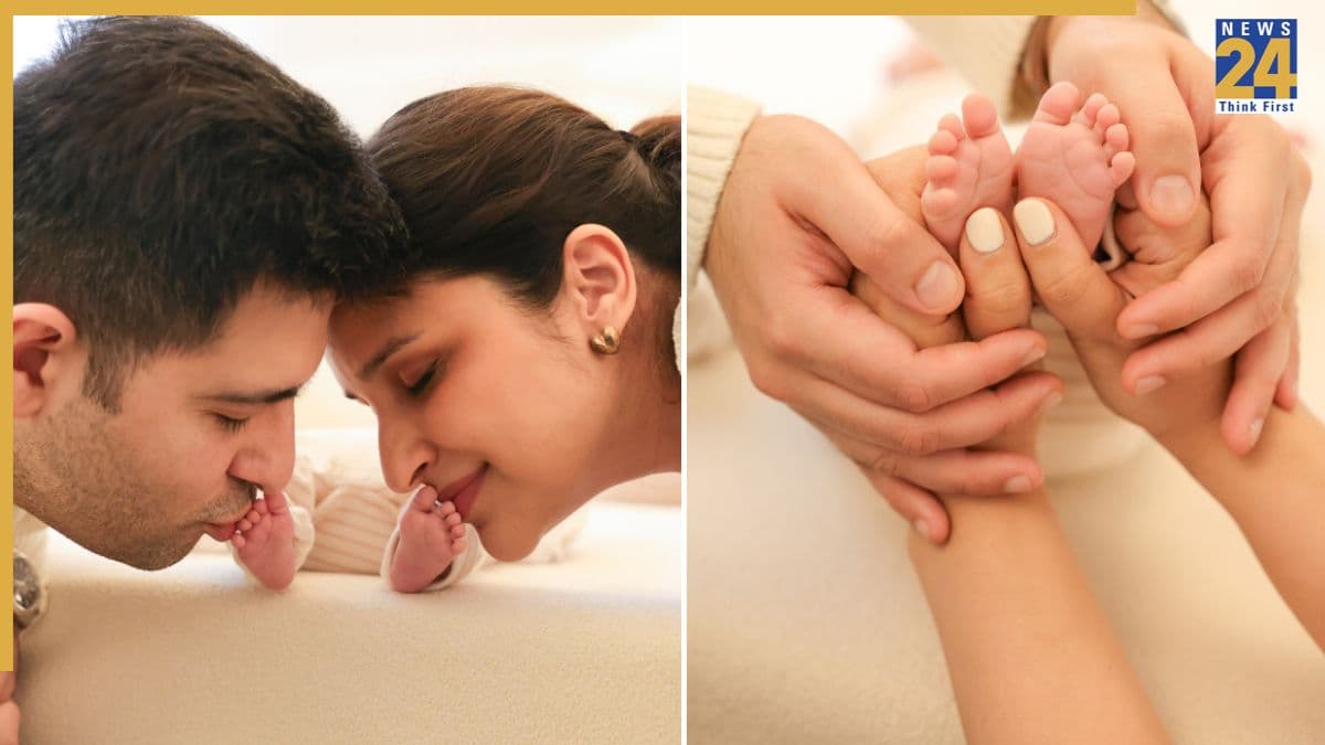 परिणीति चोपड़ा और राघव चड्ढा ने 1 महीने बाद दिखाई लाडले की पहली झलक, बताया क्या है बेटे का नाम