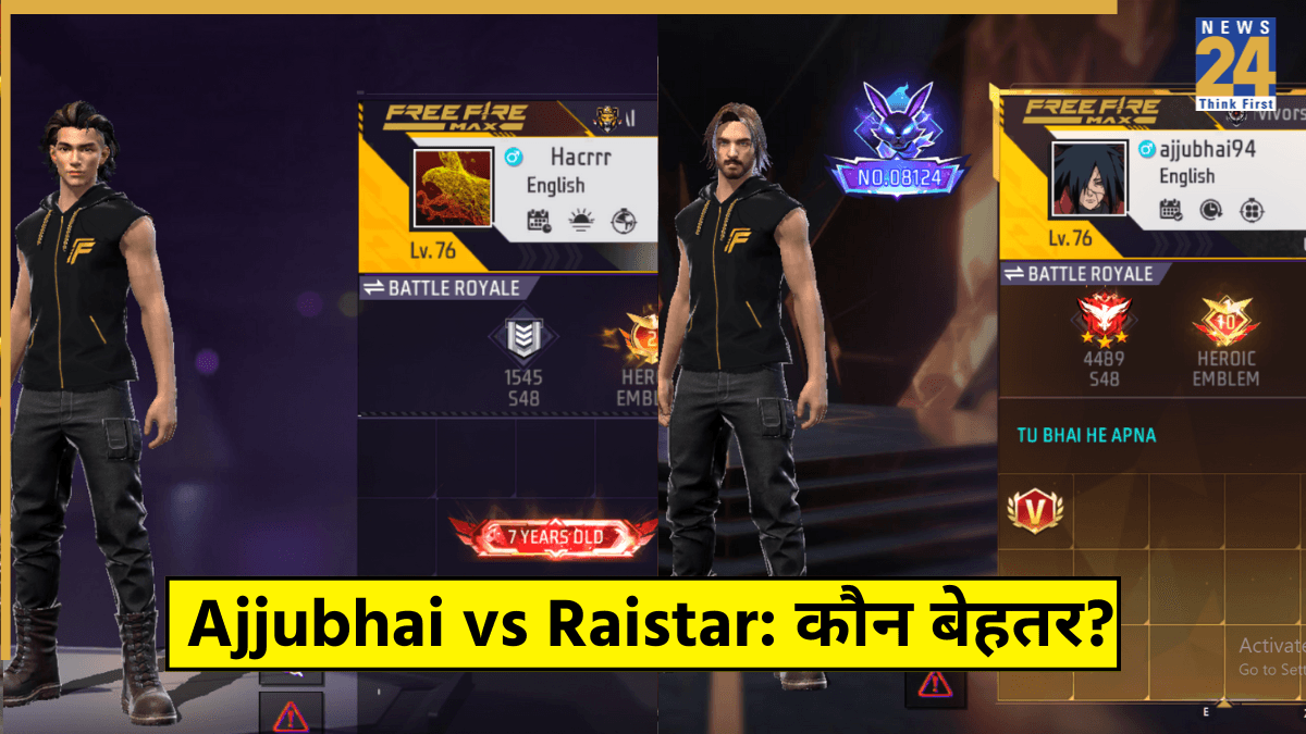 Ajjubhai vs Raistar: किसके Free Fire MAX में बेहतर स्टैट्स है?