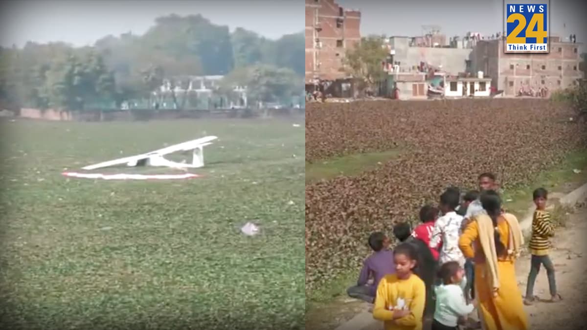 IAF के विमान का हवा में बिगड़ा बैलेंस, प्रयागराज के बीचों-बीच तालाब में जाकर गिरा; पायलट को लोगों ने बचाया