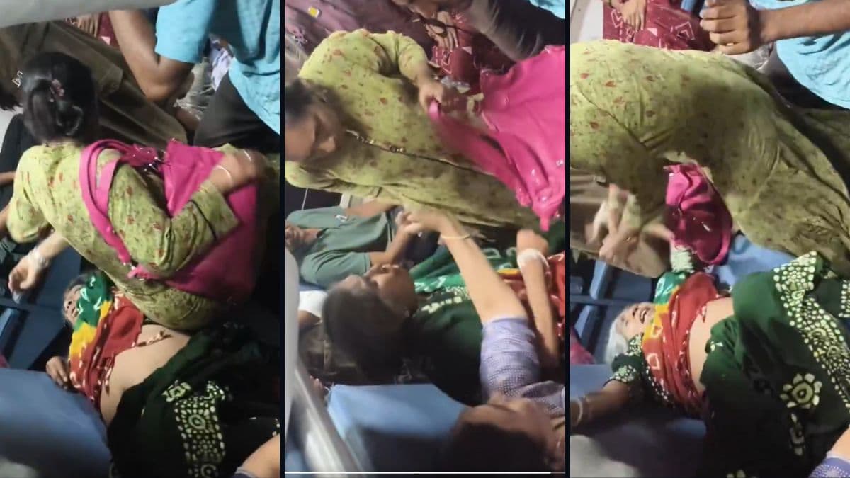 ट्रेन में सीट को लेकर दो महिलाओं के बीच हुआ जबरदस्त झगड़ा, सोशल मीडिया पर VIDEO हुई जमकर VIRAL