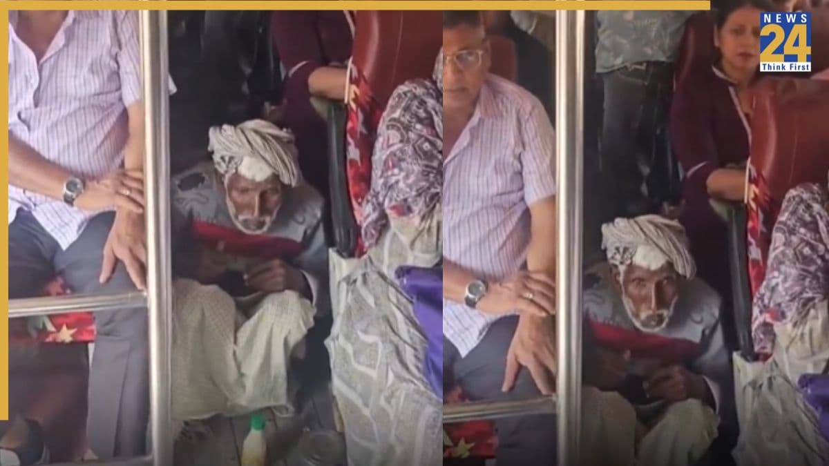 भीड़ भरी बस में बुजुर्ग फर्श पर… लेकिन फिर जो हुआ, देखकर आप दंग रह जाएंगे