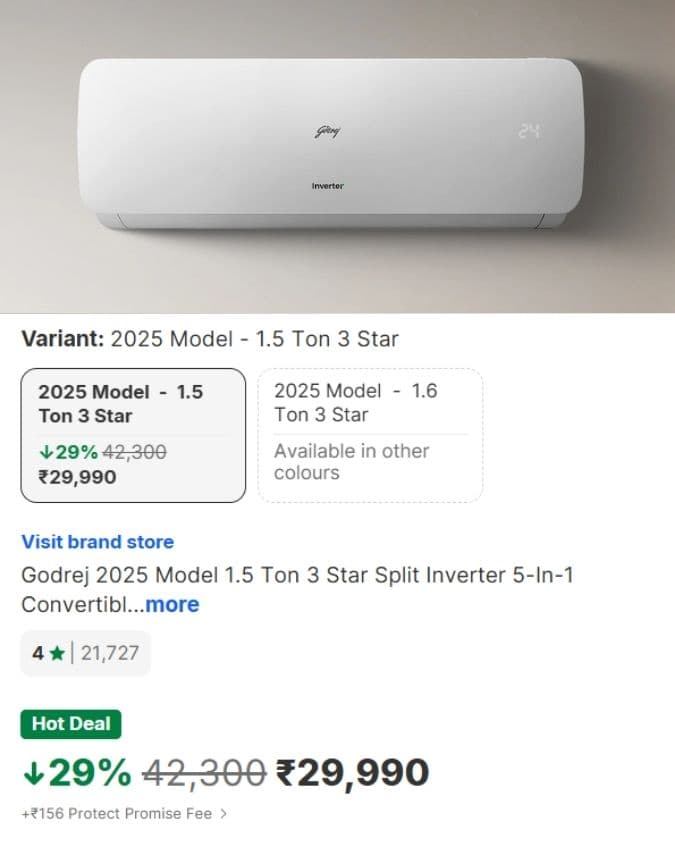 Godrej 1.5 Ton Split AC