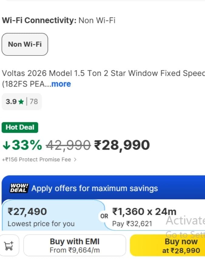 Voltas 1.5 Ton Split AC